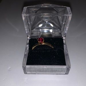 Faux gold and ruby ring size 8